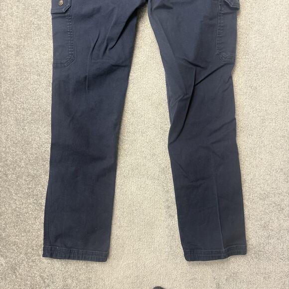 Duluth Trading Cargo Pants Womens 10 Blue Straight Curvesetter Waistband Canvas - Picture 10 of 10